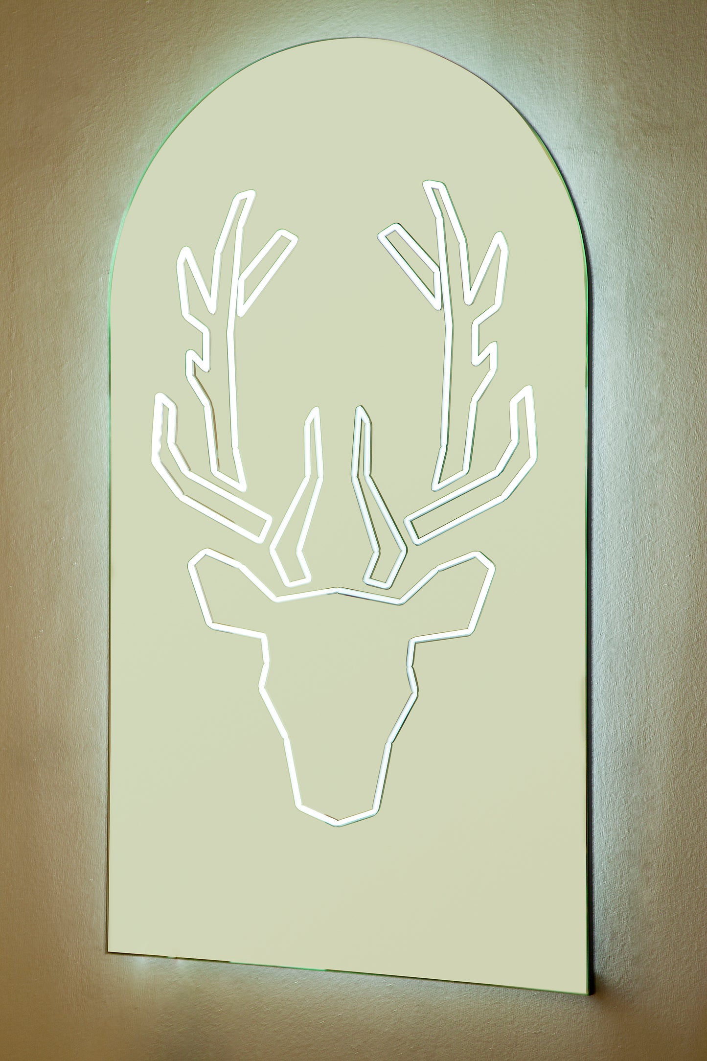 Deer on the mirror - Illuminating Mirror (led light not included), Christmas Mirror Decoration, Christmas Decoration