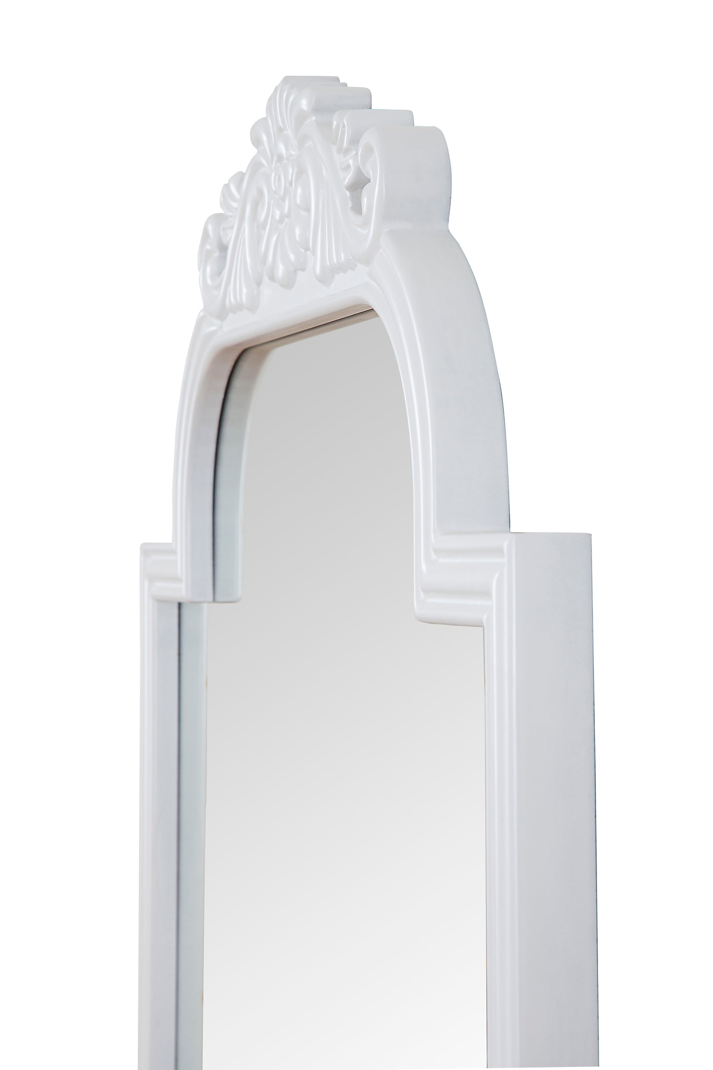 White wood floral Mirror