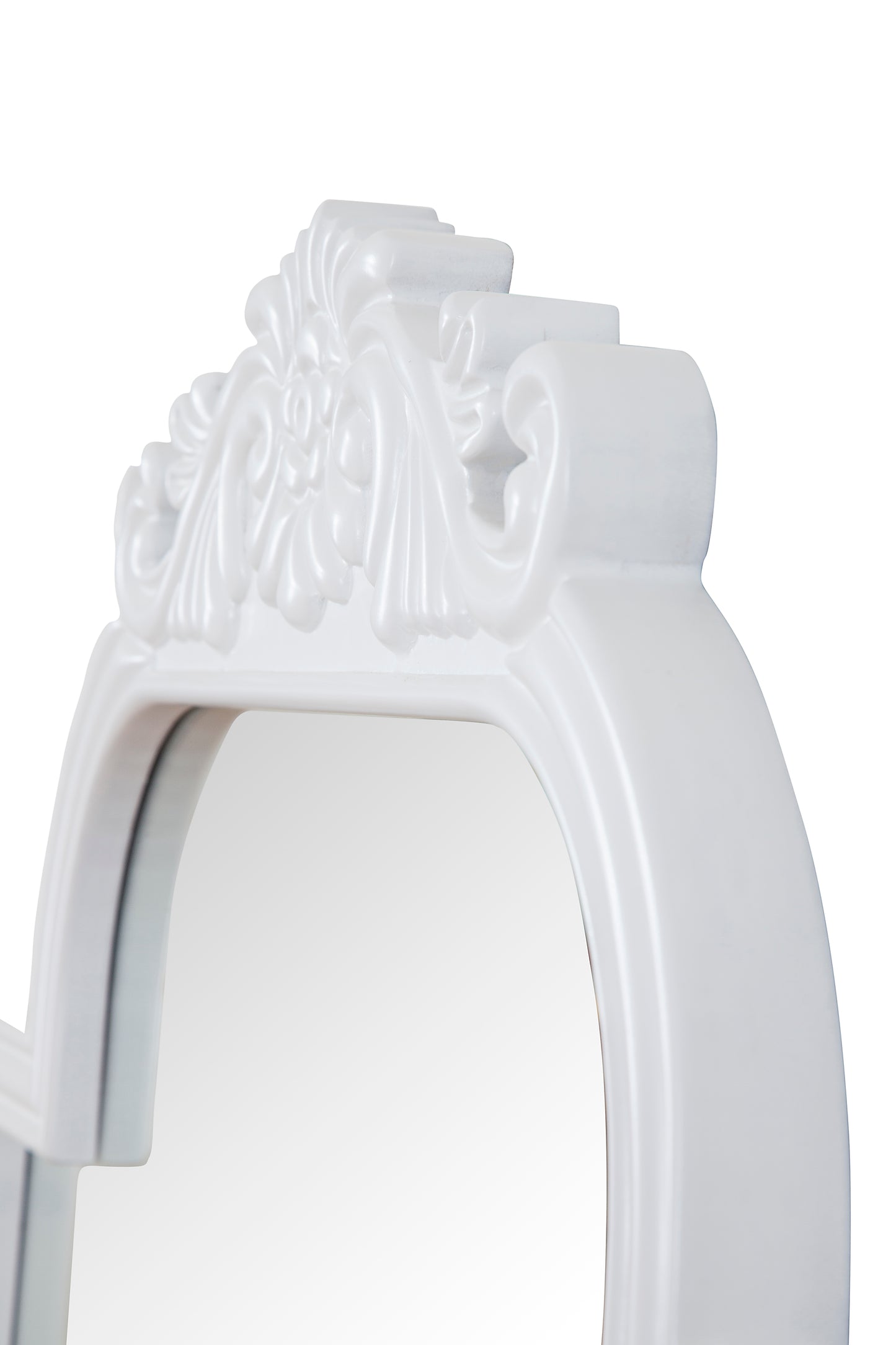 White wood floral Mirror