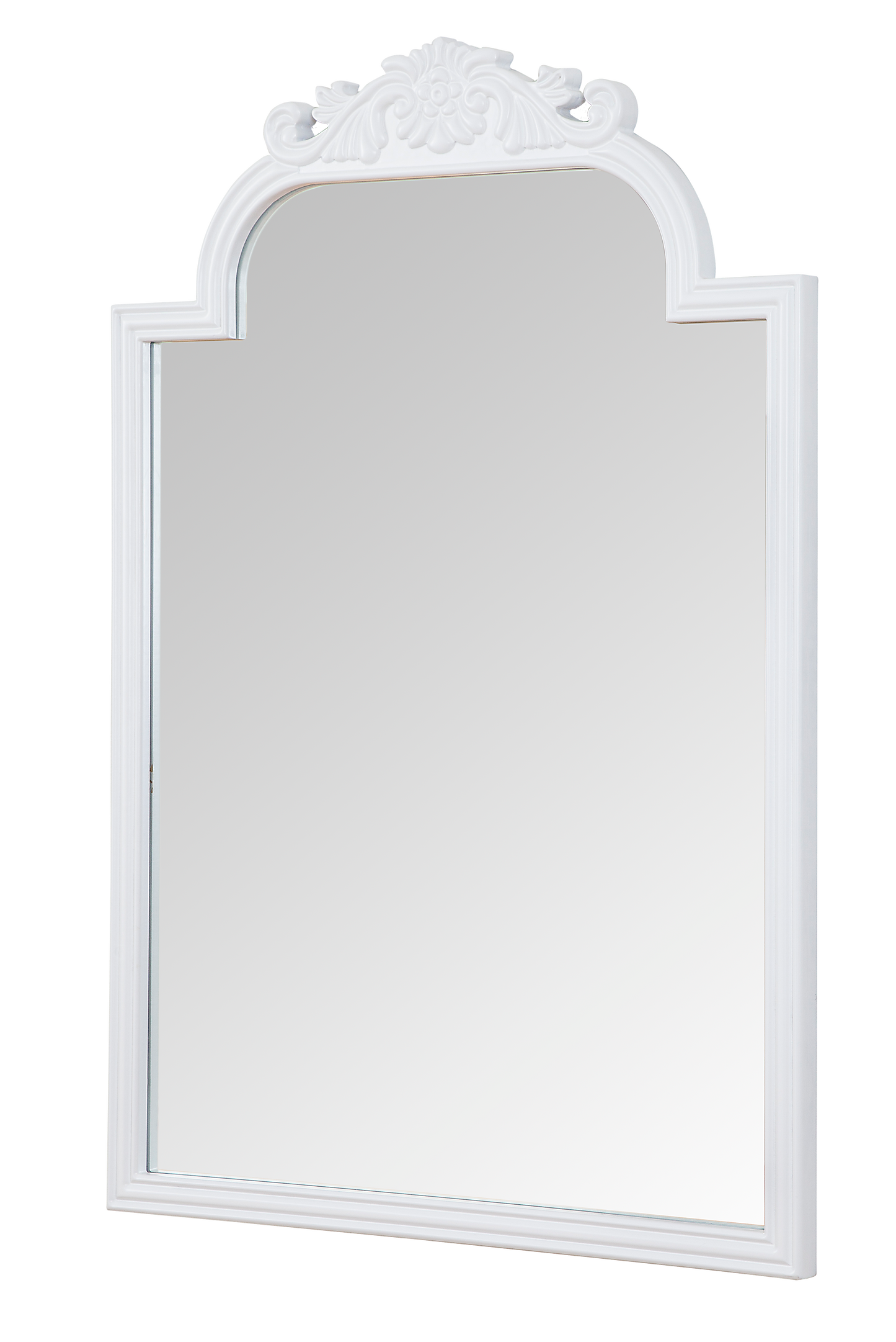 White wood floral Mirror