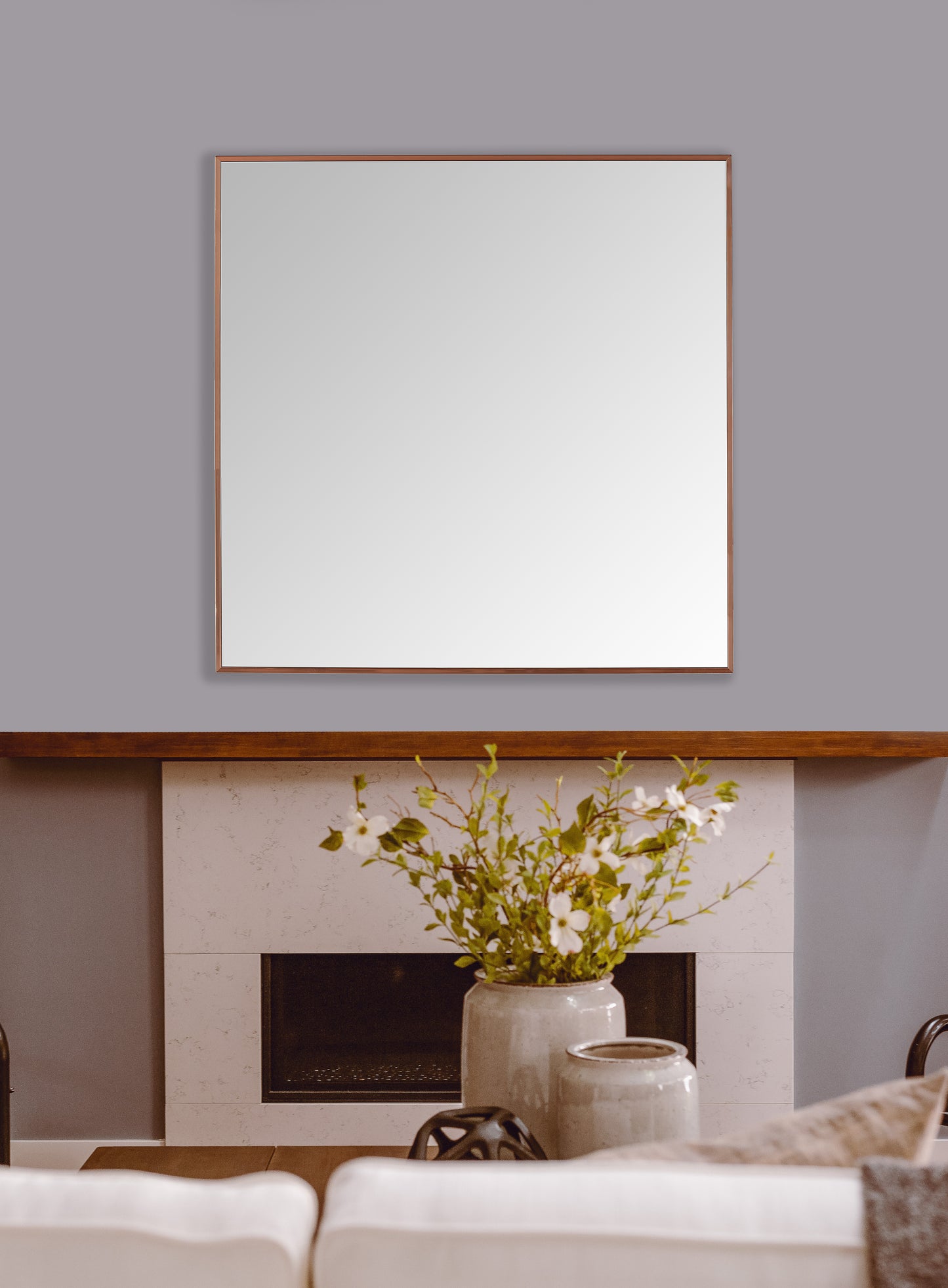 Copper Color Metal Frame Mirror