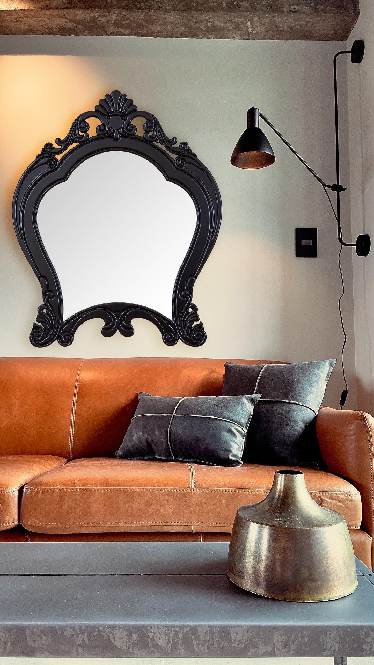 Crown Mirror Black Color