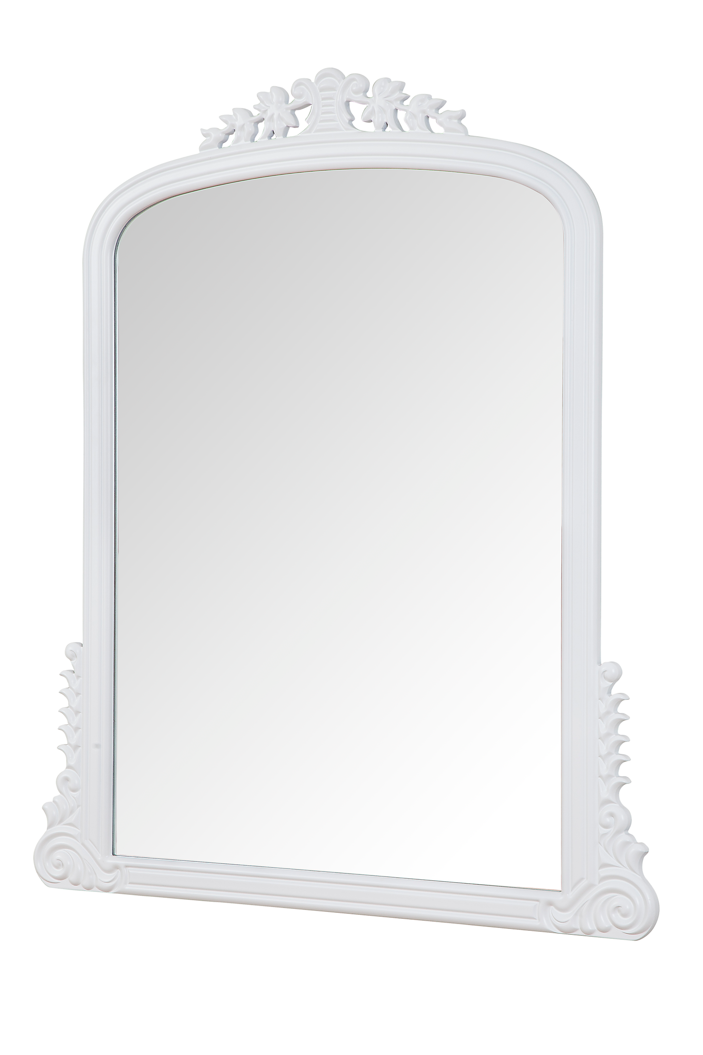 Boho White Wood Mirror