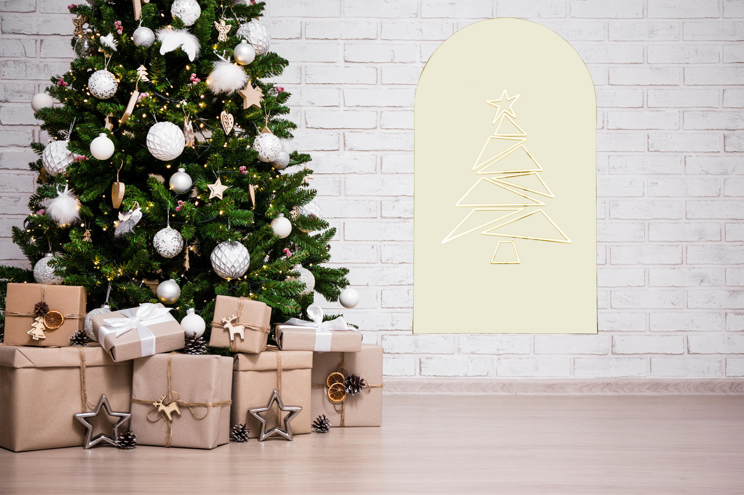 Pine Tree Mirror-  Led Lighted Mirror (led lights not included), Modern Mirror, Christmas Mirror, Lighted Mirror, Led Light Mirror