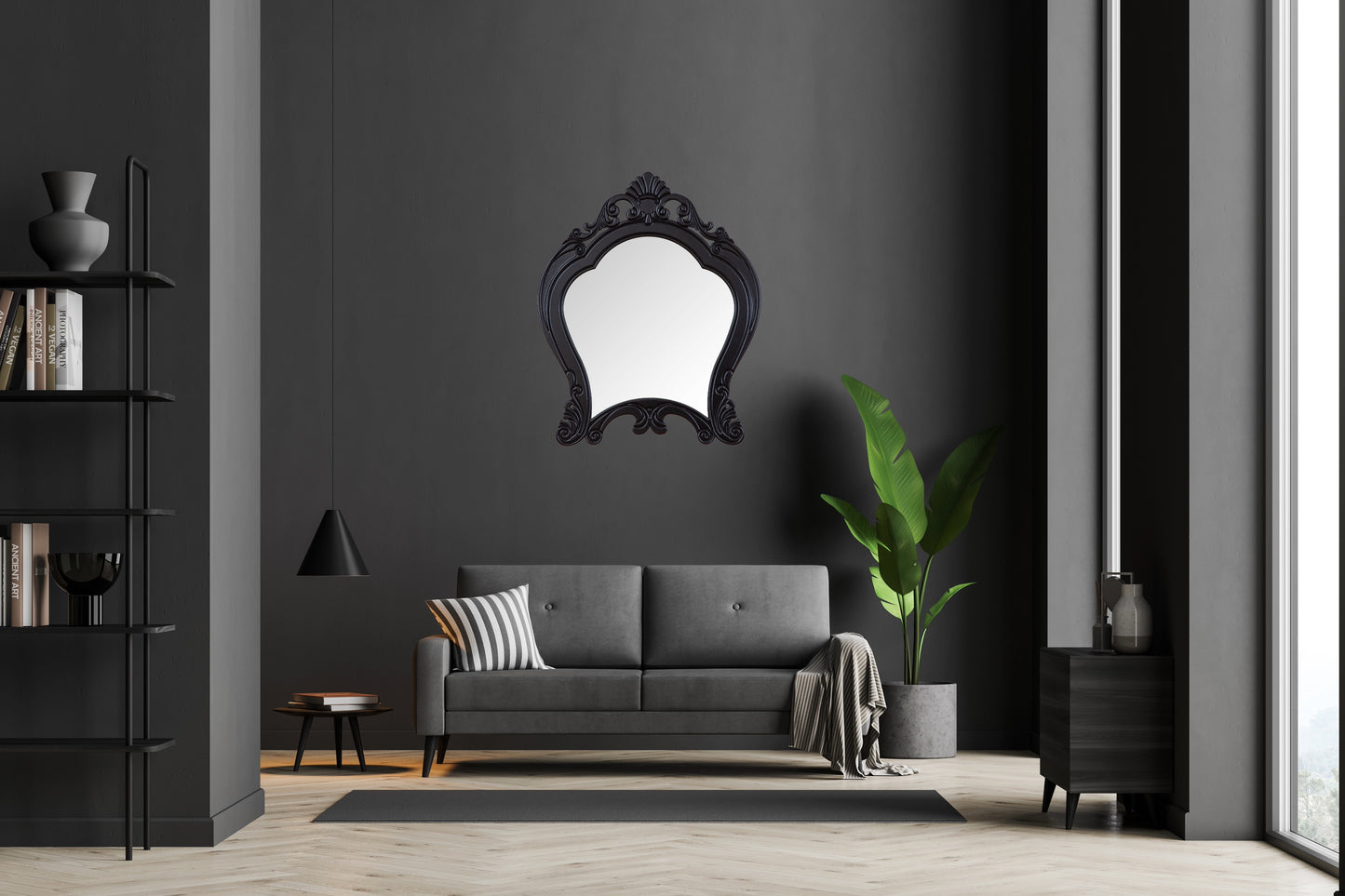 Crown Mirror Black Color