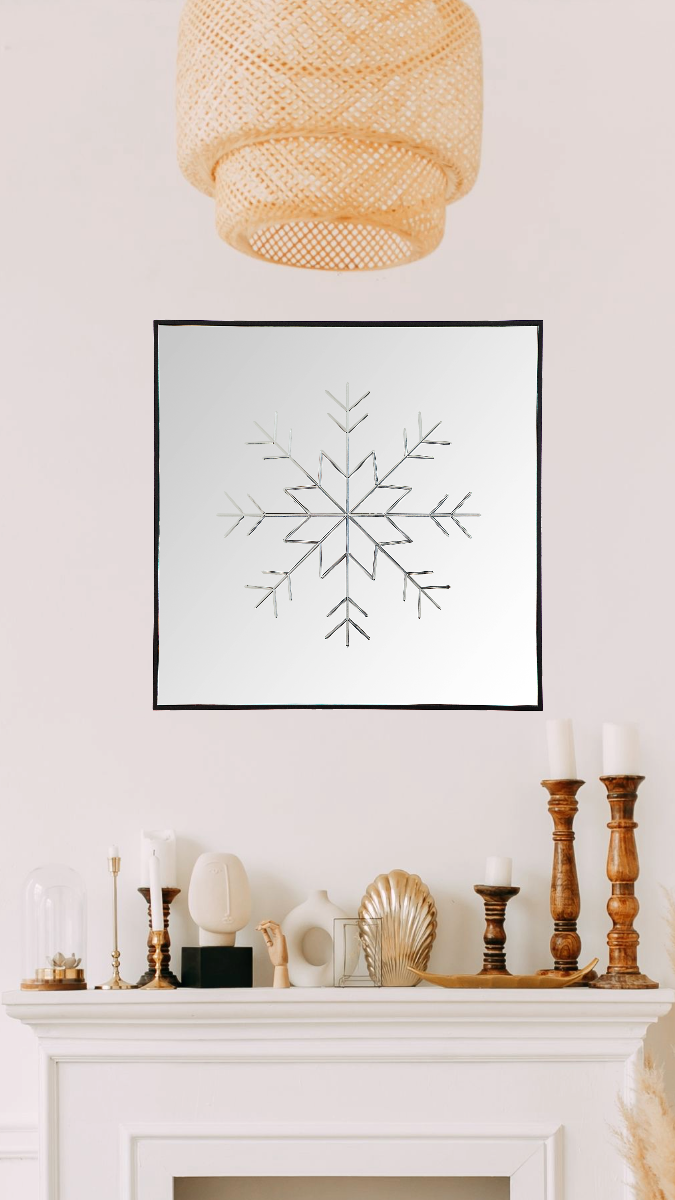 Snowflake Mirror, Fireplace Mirror